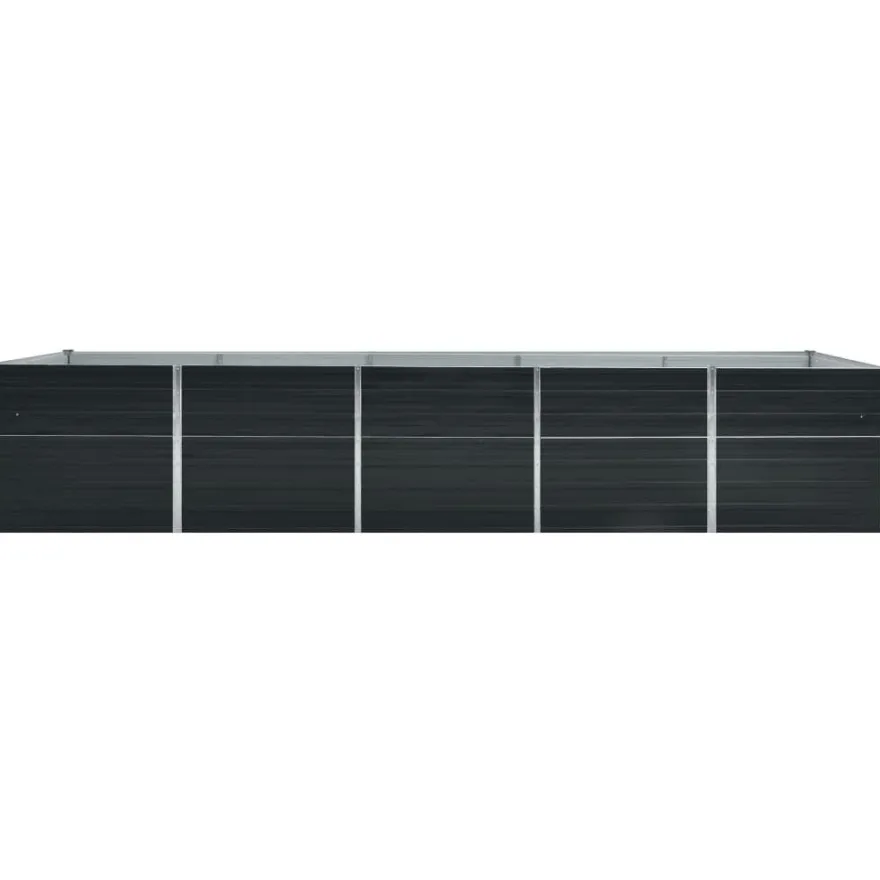 vidaXL Garten-Hochbeet Verzinkter Stahl 400x80x77 cm Anthrazit