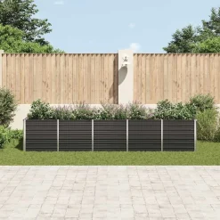 vidaXL Garten-Hochbeet Verzinkter Stahl 400x80x77 cm Anthrazit