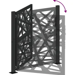 vidaXL Gartentor Schwarz 105x106 cm Stahl Lichtdesign