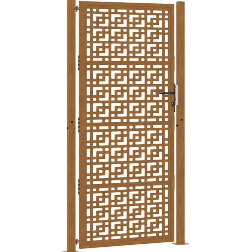 vidaXL Gartentor 105x205 cm Wetterfester Stahl Kreuz-Design