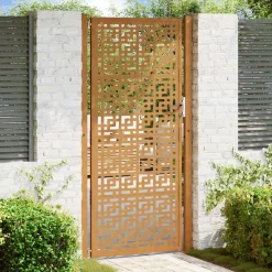 vidaXL Gartentor 105x205 cm Wetterfester Stahl Kreuz-Design
