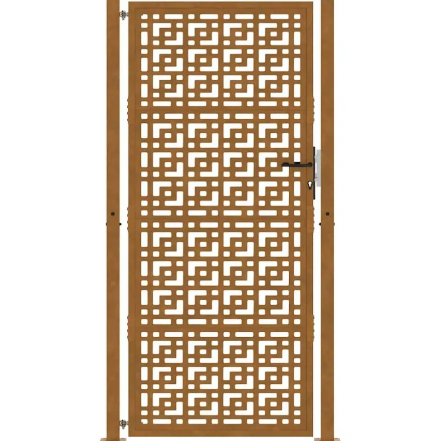 vidaXL Gartentor 105x205 cm Wetterfester Stahl Kreuz-Design