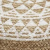 vidaXL Handgefertigter Sitzpuff Weiß 45x30 cm Jute