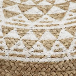vidaXL Handgefertigter Sitzpuff Weiß 45x30 cm Jute