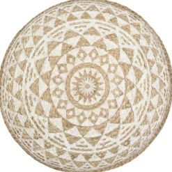 vidaXL Handgefertigter Sitzpuff Weiß 45x30 cm Jute
