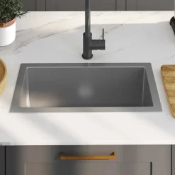 vidaXL Handgemachte Einbauspüle Edelstahl