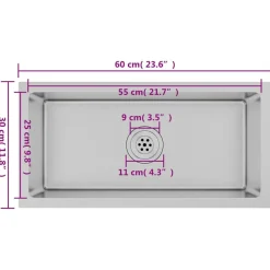 vidaXL Handgemachte Einbauspüle Edelstahl
