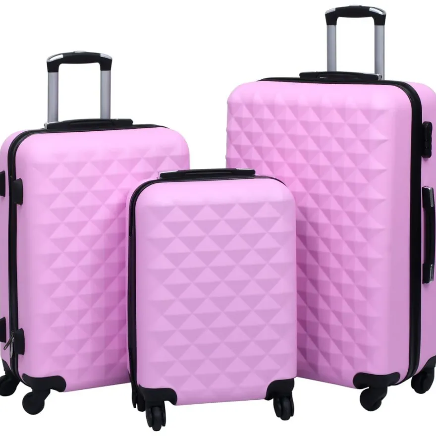 vidaXL Hartschalen-Trolley-Set 3 Stk. Rosa ABS