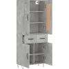vidaXL Highboard Betongrau 69,5x34x180 cm Holzwerkstoff