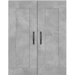 vidaXL Highboard Betongrau 69,5x34x180 cm Holzwerkstoff