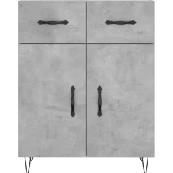 vidaXL Highboard Betongrau 69,5x34x180 cm Holzwerkstoff