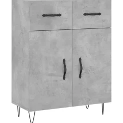 vidaXL Highboard Betongrau 69,5x34x180 cm Holzwerkstoff