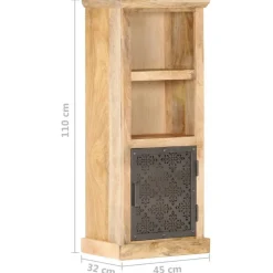 vidaXL Highboard mit Tür 45x32x110 cm Mango Massivholz
