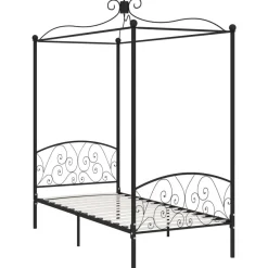vidaXL Himmelbett-Gestell Schwarz Metall 90 x 200 cm