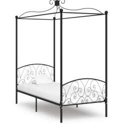 vidaXL Himmelbett-Gestell Schwarz Metall 90 x 200 cm