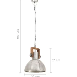 vidaXL Hängelampe Industriestil 25 W Silbern Rund 30 cm E27