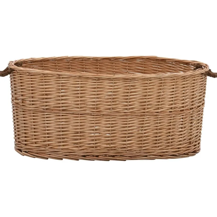 vidaXL Holzkorb mit Tragegriffen 78 x 54 x 34 cm Natur Weide