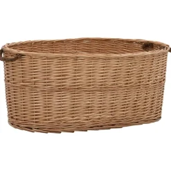 vidaXL Holzkorb mit Tragegriffen 78 x 54 x 34 cm Natur Weide