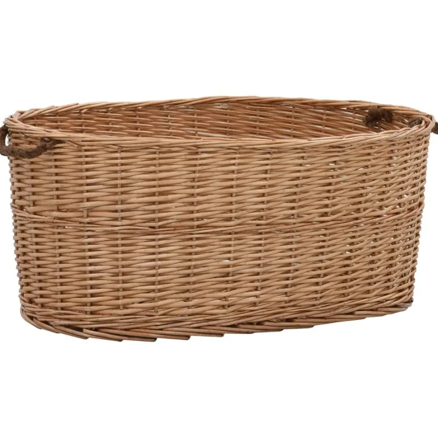 vidaXL Holzkorb mit Tragegriffen 78 x 54 x 34 cm Natur Weide