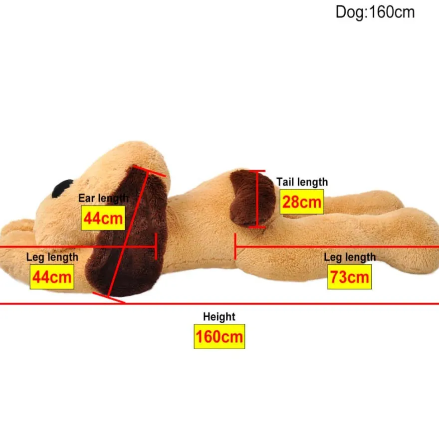 vidaXL Hund Kuscheltier Plüsch Braun 160 cm