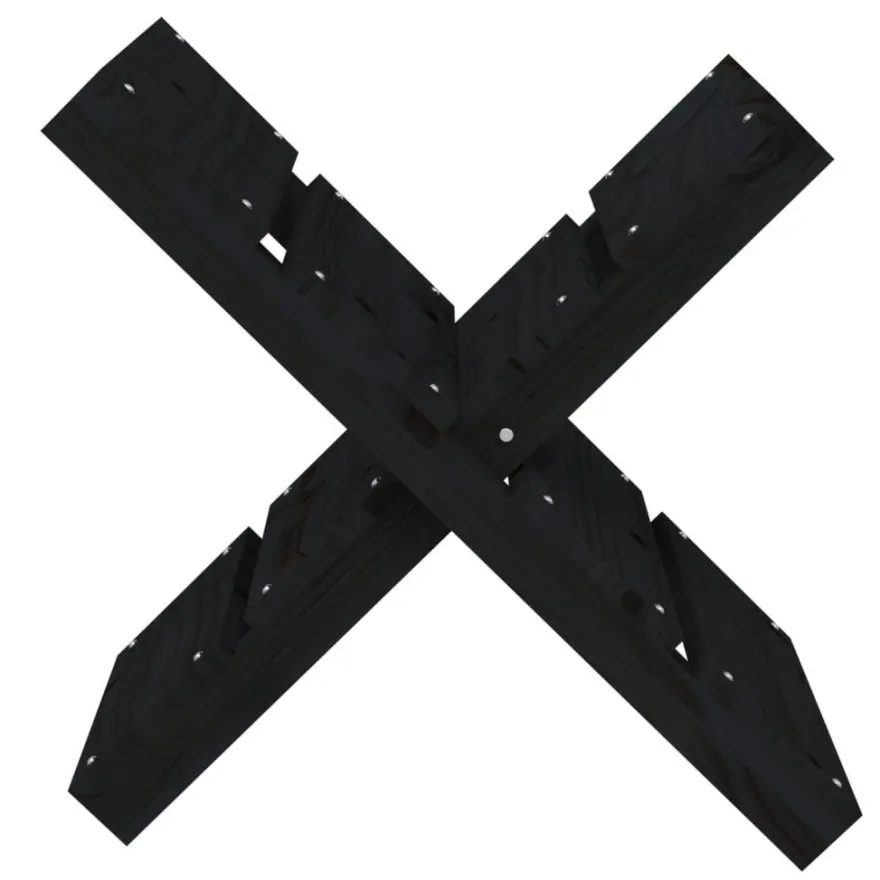 vidaXL Kaminholzhalter Schwarz 47x39,5x48 cm Massivholz Kiefer