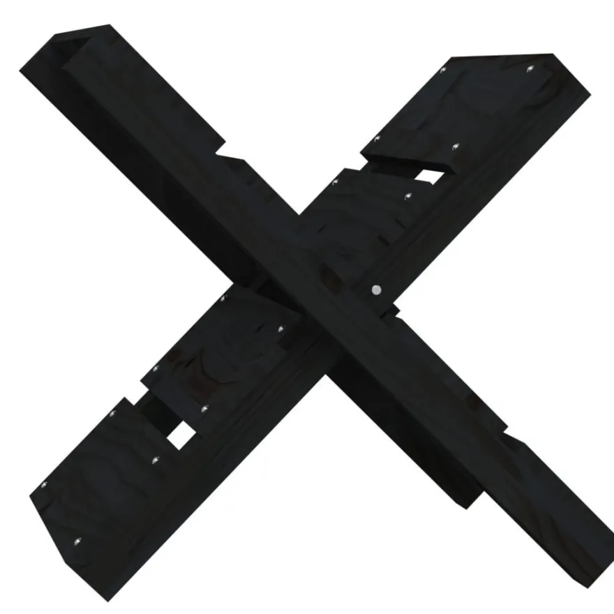vidaXL Kaminholzhalter Schwarz 47x39,5x48 cm Massivholz Kiefer