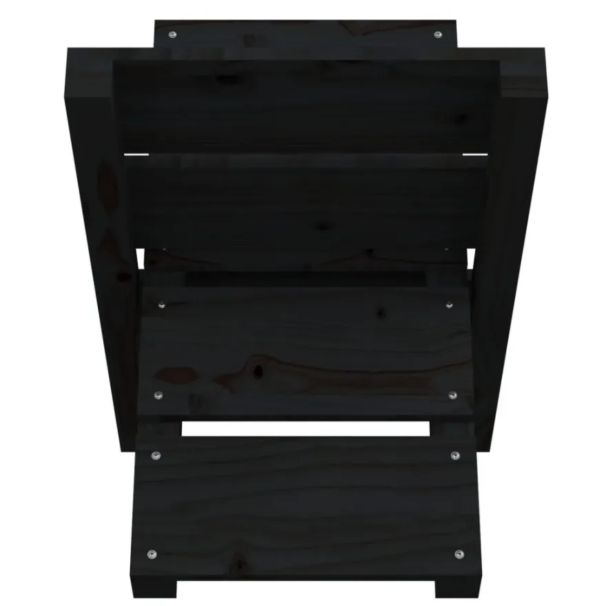 vidaXL Kaminholzhalter Schwarz 47x39,5x48 cm Massivholz Kiefer