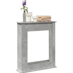 vidaXL Kaminumrandung Betongrau 75x20x87,5 cm Holzwerkstoff