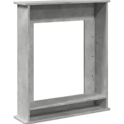 vidaXL Kaminumrandung Betongrau 75x20x87,5 cm Holzwerkstoff