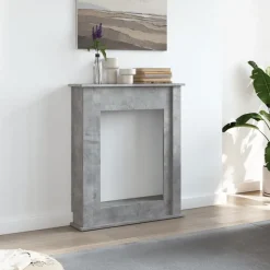 vidaXL Kaminumrandung Betongrau 75x20x87,5 cm Holzwerkstoff