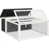 vidaXL Kaninchenstall Grau 117,5x97x47,5 cm Massivholz Kiefer