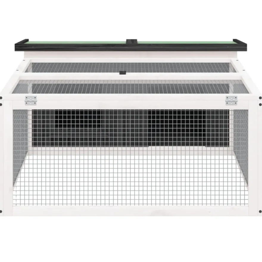 vidaXL Kaninchenstall Grau 117,5x97x47,5 cm Massivholz Kiefer