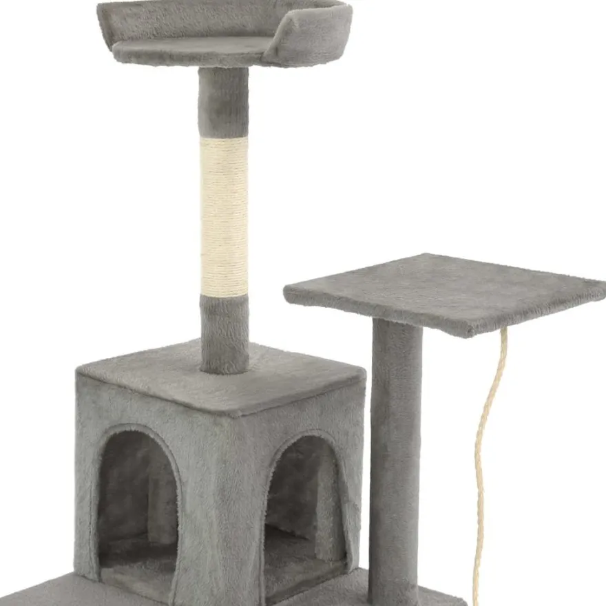 vidaXL Katzenbaum mit Sisal-Kratzsäulen 120 cm Grau