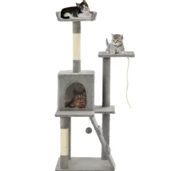 vidaXL Katzenbaum mit Sisal-Kratzsäulen 120 cm Grau