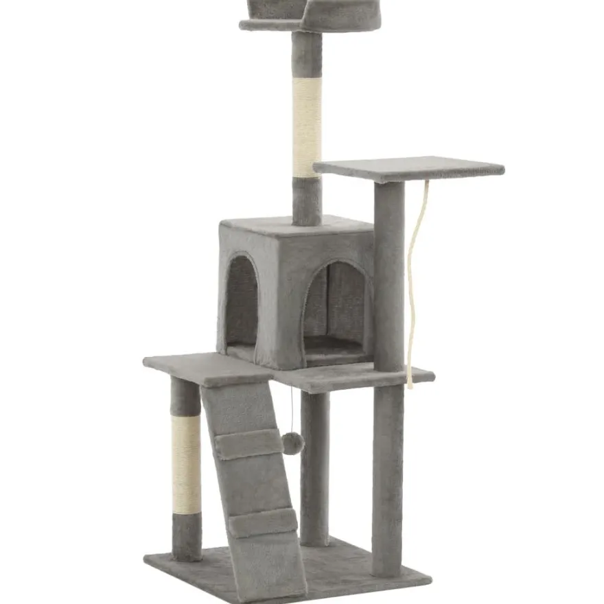 vidaXL Katzenbaum mit Sisal-Kratzsäulen 120 cm Grau