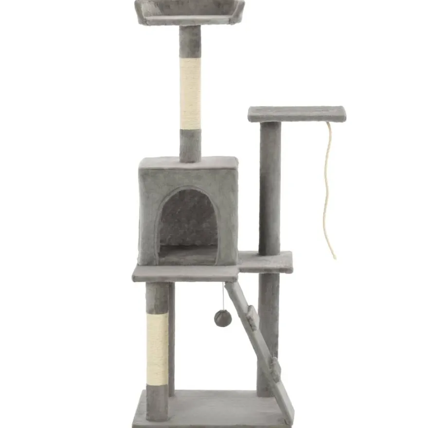 vidaXL Katzenbaum mit Sisal-Kratzsäulen 120 cm Grau