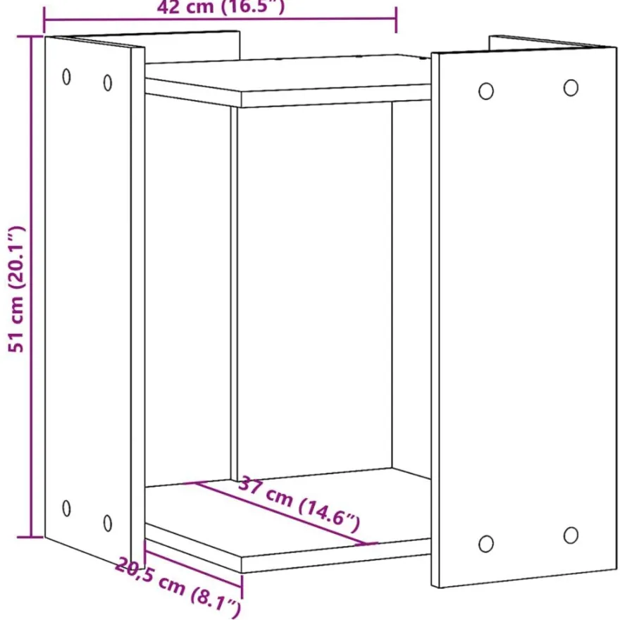 vidaXL Katzenklo Artisan-Eiche 42x42x51 cm Holzwerkstoff