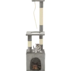 vidaXL Katzen-Kratzbaum mit Sisal-Kratzsäulen 109 cm Grau