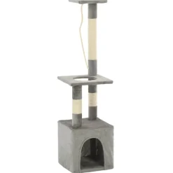 vidaXL Katzen-Kratzbaum mit Sisal-Kratzsäulen 109 cm Grau