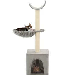 vidaXL Katzen-Kratzbaum mit Sisal-Kratzsäulen 105 cm Grau