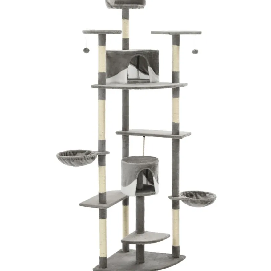 vidaXL Katzen-Kratzbaum mit Sisal-Kratzsäulen 203 cm Grau und Weiß