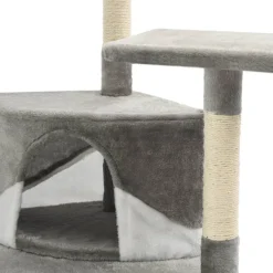 vidaXL Katzen-Kratzbaum mit Sisal-Kratzsäulen 203 cm Grau und Weiß
