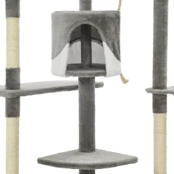 vidaXL Katzen-Kratzbaum mit Sisal-Kratzsäulen 203 cm Grau und Weiß