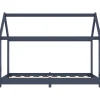 vidaXL Kinder-Bettgestell Grau Massivholz Kiefer 70 x 140 cm