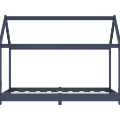 vidaXL Kinder-Bettgestell Grau Massivholz Kiefer 70 x 140 cm