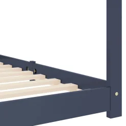 vidaXL Kinder-Bettgestell Grau Massivholz Kiefer 70 x 140 cm