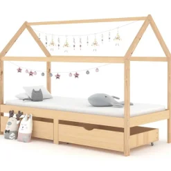vidaXL Kinderbett mit Schubladen Massivholz Kiefer 90x200 cm