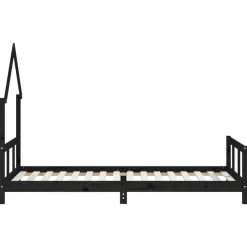 vidaXL Kinderbett Schwarz 90x200 cm Massivholz Kiefer