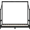 vidaXL Kinderbett Schwarz 2x(80x160) cm Massivholz Kiefer