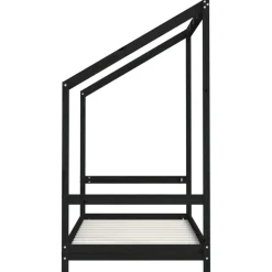 vidaXL Kinderbett Schwarz 2x(80x160) cm Massivholz Kiefer